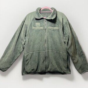 US Military Gen III Cold Weather Jacket Mens Large Long Green Fleece Outdoor‎